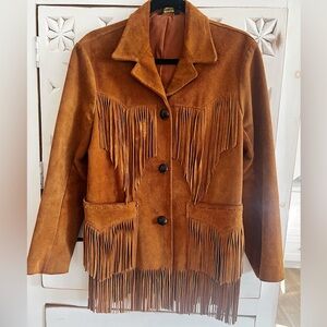 Vintage Western Suede Leather Fringe Jacket - Medium